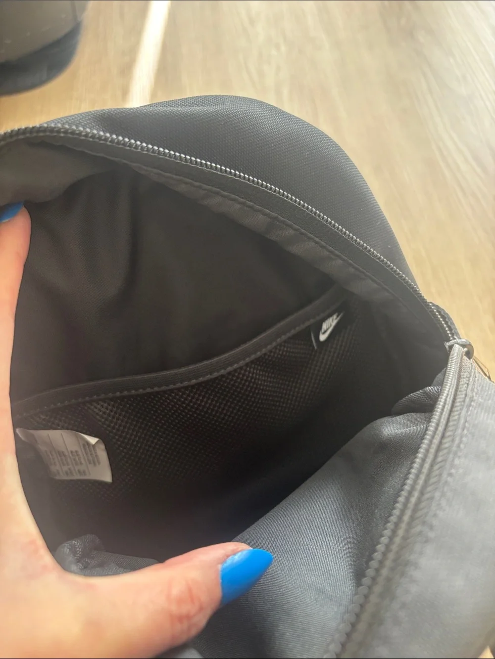 Nike Black Mini Backpack with White Swoosh Logo